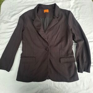 Mary Crafts Blazer Women's Business Careerwear Black One Button Size 8